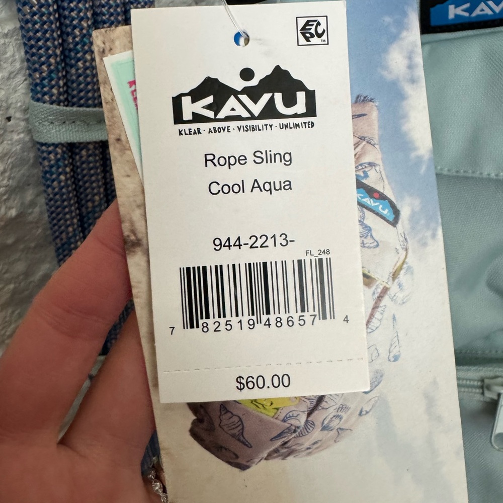 NWT KAVU Cool Aqua Rope Sling Backpack - Picture 3 of 11